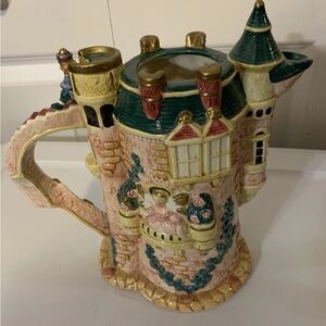 Vtg Fitz and Floyd Cinderella Castle Pitcher Teapot Retired 1995‎ made Sri Lanka